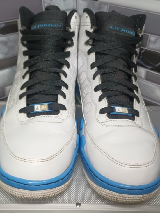 Air Jordan Fusion 9 White/ Powder Blue -Air Jordan 9 x Air Force One, Sz 11 RARE